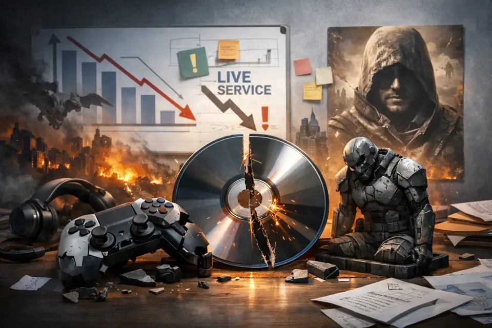 Kolaż okładek i grafik promocyjnych gier AAA uznawanych za największe porażki ostatnich lat