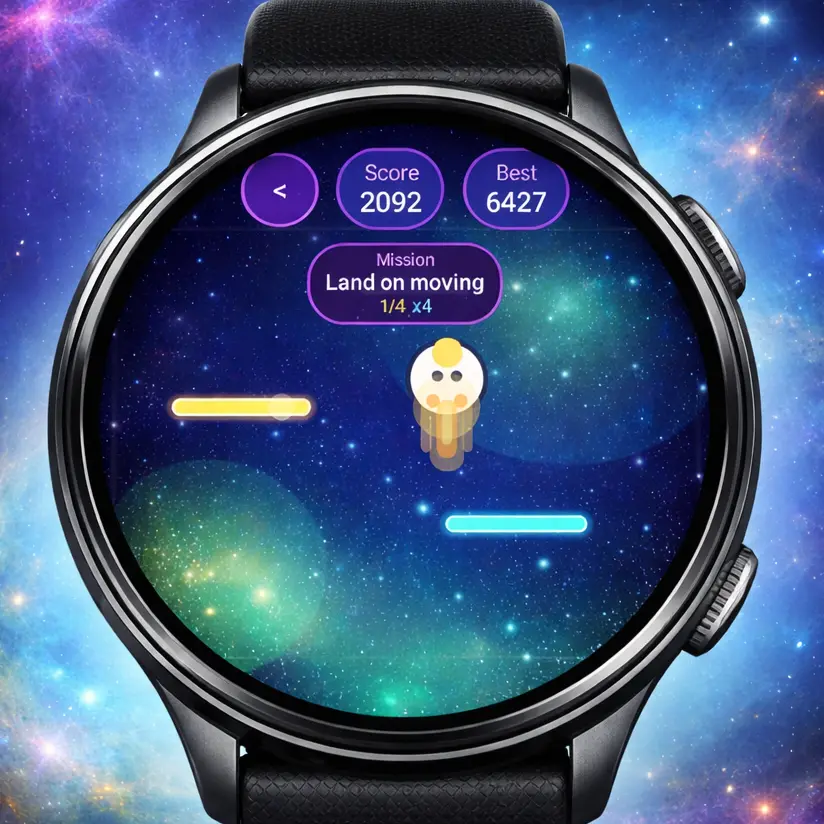 Ilustracja do artykułu: Hopzi – Jump like a Hero: prosta i wciągająca gra arcade na Wear OS bez reklam